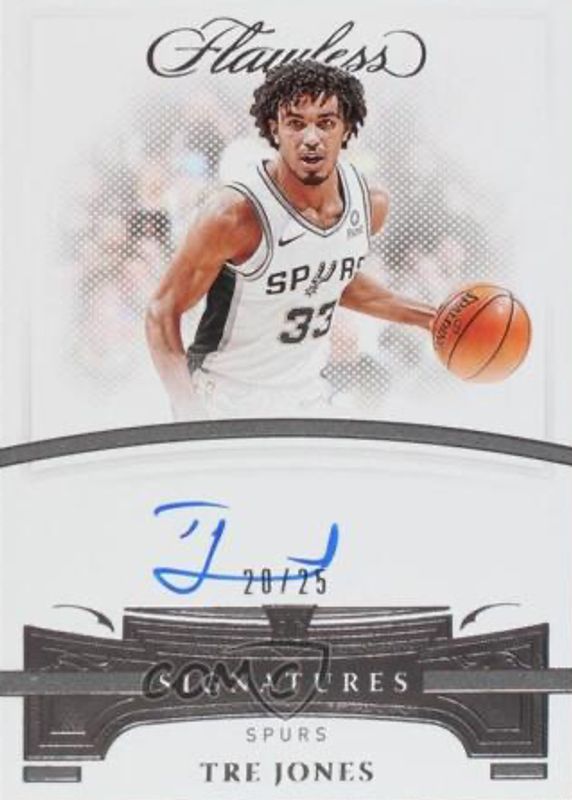 Tre Jones 2020 Flawless #AUT-TRE Flawless Autographs /25 Rookie PSA 10