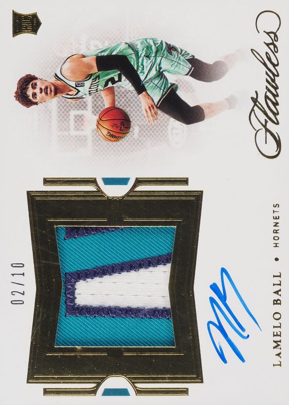 LaMelo Ball 2020 Flawless #HPA-LAM Horizontal Patch Autographs - Gold /10 Rookie RAW