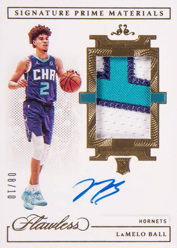 LaMelo Ball 2020 Flawless #SPM-LAM Signature Prime Materials - Gold /10 Rookie SGC 9