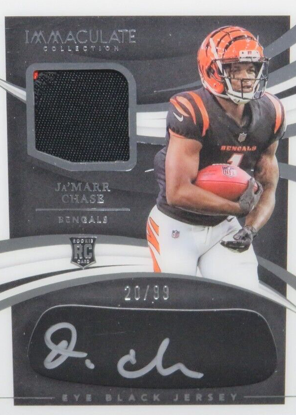 Ja'Marr Chase 2021 Immaculate #REB-JC Immaculate Rookie Eye Black