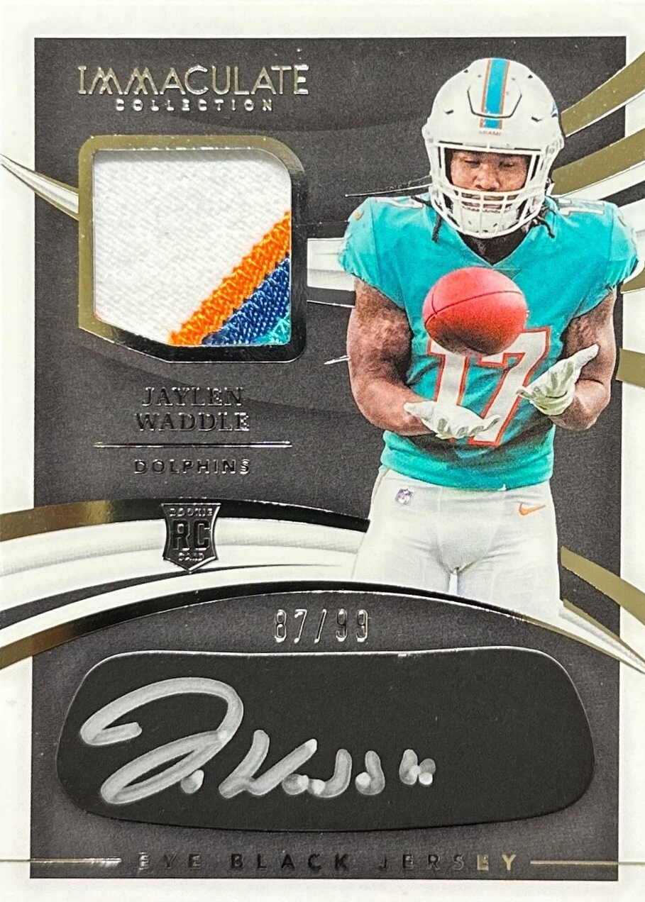 Jaylen Waddle 2021 Immaculate #REB-JW Immaculate Rookie Eye Black