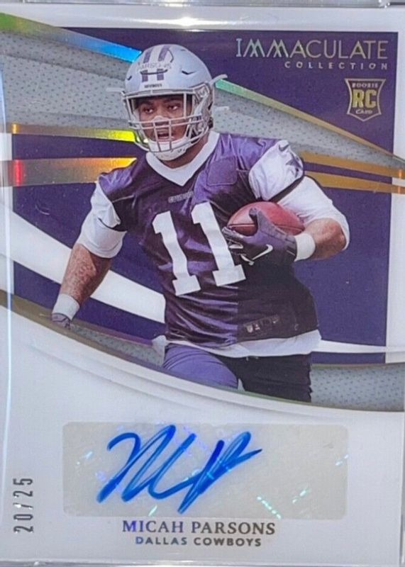 Micah Parsons 2021 Immaculate #145 Rookie Autographs - Gold /25 RAW