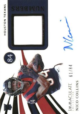 2021 Immaculate #INA-NC Immaculate Numbers Rookie Patch Autographs (/84)