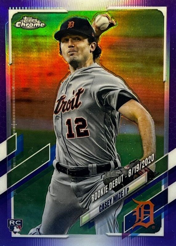 Casey Mize 2021 Topps Chrome Update #USC73 Rookie Debut - Purple Refractor Rookie SGC 10