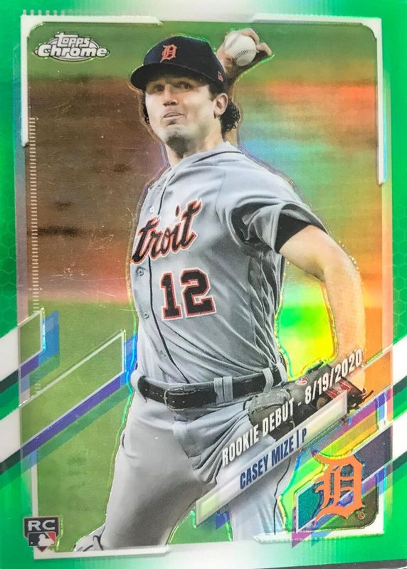 Casey Mize 2021 Topps Chrome Update #USC73 Rookie Debut - Green Refractor /75 PSA 10