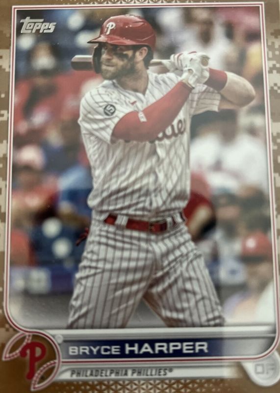 Bryce Harper 2022 Topps #250 Memorial Day Camo /25 RAW