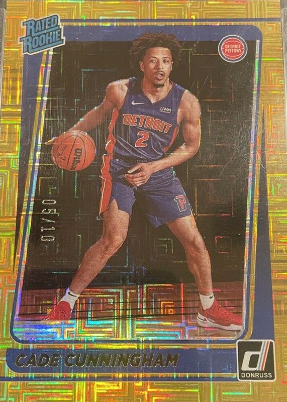 Cade Cunningham 2021 Donruss #211 Choice Gold /10 Rookie SGC 9.5