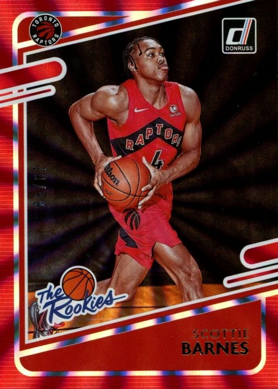 Scottie Barnes 2021 Donruss #4 The Rookies - Red Laser /99 Rookie SGC 10