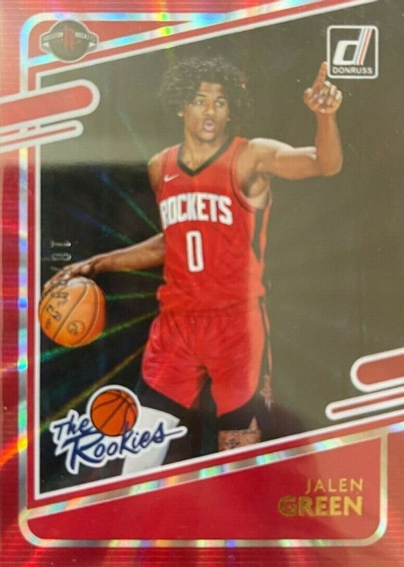 Jalen Green 2021 Donruss #2 The Rookies - Red Laser /99 Rookie RAW