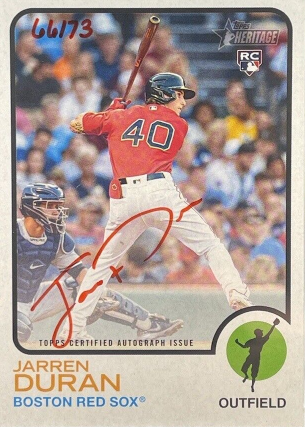 Jarren Duran 2022 Topps Heritage #ROA-JD Real One Autographs - Red 