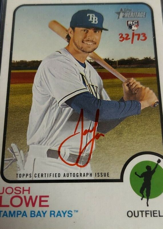 Josh Lowe 2022 Topps Heritage #ROA-JW Real One Autographs - Red Ink /73 Rookie SGC 9.5