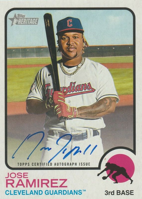 Jose Ramirez 2022 Topps Heritage #ROA-JRZ Real One Autographs SGC 9