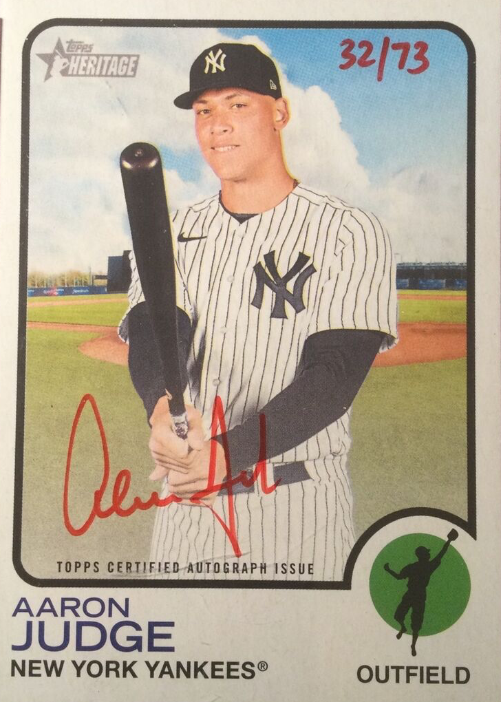 Aaron Judge 2022 Topps Heritage #ROA-AJ Real One Autographs