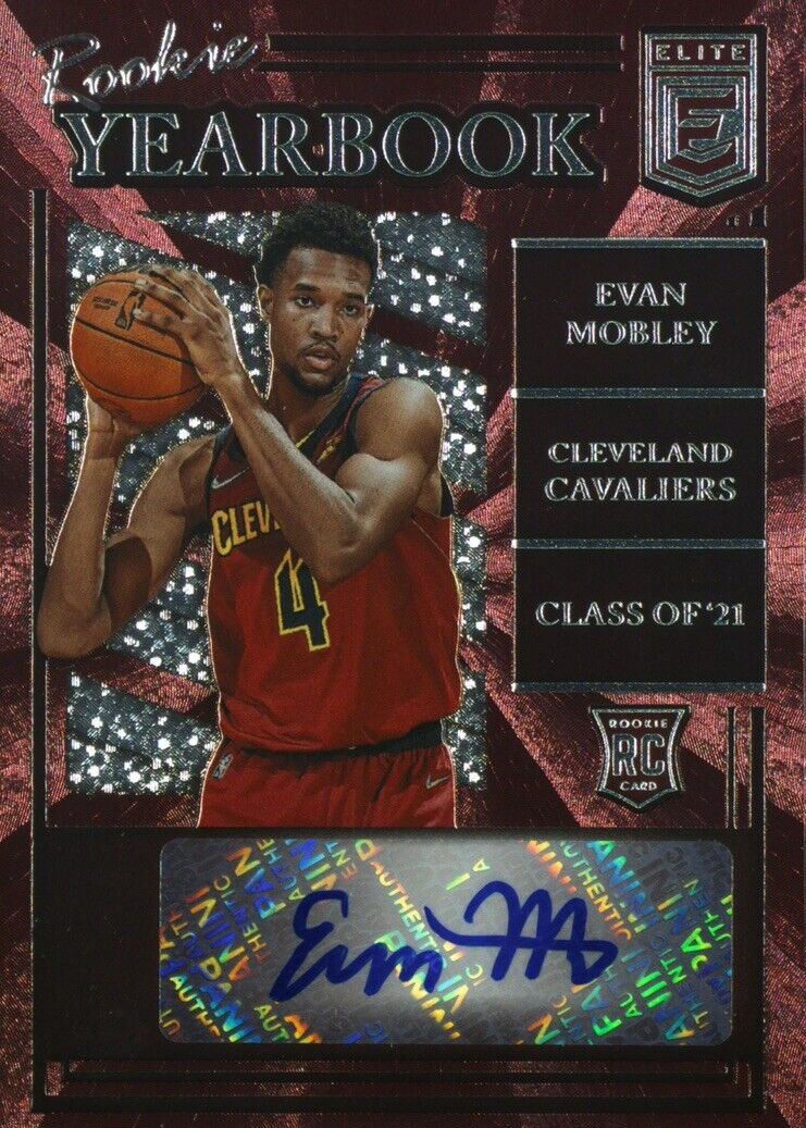 Evan Mobley 2021 Elite #RY-EMO Rookie Yearbook Autographs Price 