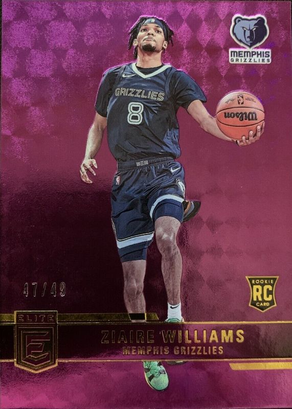 Ziaire Williams 2021 Elite #239 Purple /49 Rookie SGC 9.5