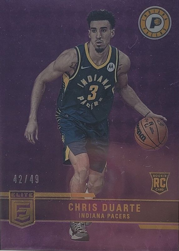 Chris Duarte 2021 Elite #236 Purple /49 Rookie PSA 10