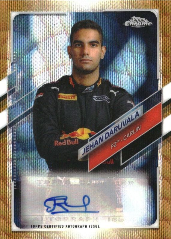 Jehan Daruvala 2021 Topps Chrome Formula 1 #CA-JD Autographs - Gold Wave Refractor /50 RAW