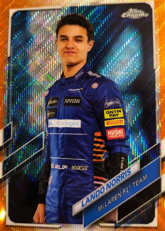 Lando Norris 2021 Topps Chrome Formula 1 #6 Orange Wave Refractor /25 PSA 10