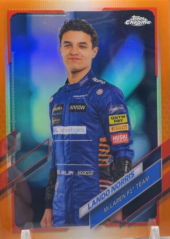 Lando Norris 2021 Topps Chrome Formula 1 #6 Orange & Red Refractor RAW