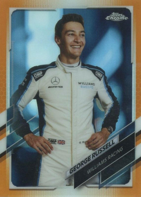 George Russell 2021 Topps Chrome Formula 1 #19 Orange Refractor /25 RAW