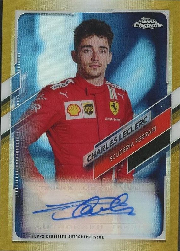 Charles Leclerc 2021 Topps Chrome Formula 1 #CA-CL Autographs - Gold Refractor /50 BGS 9