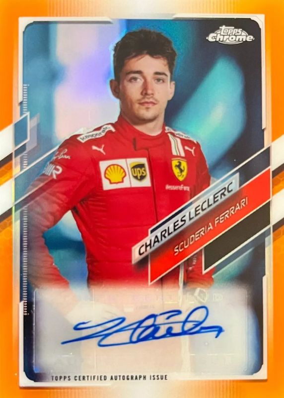 Charles Leclerc 2021 Topps Chrome Formula 1 #CA-CL Autographs - Orange Refractor /25 BGS 9.5