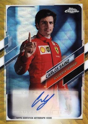 2021 Topps Chrome Formula 1 #CA-CS Autographs - Gold Wave Refractor /50