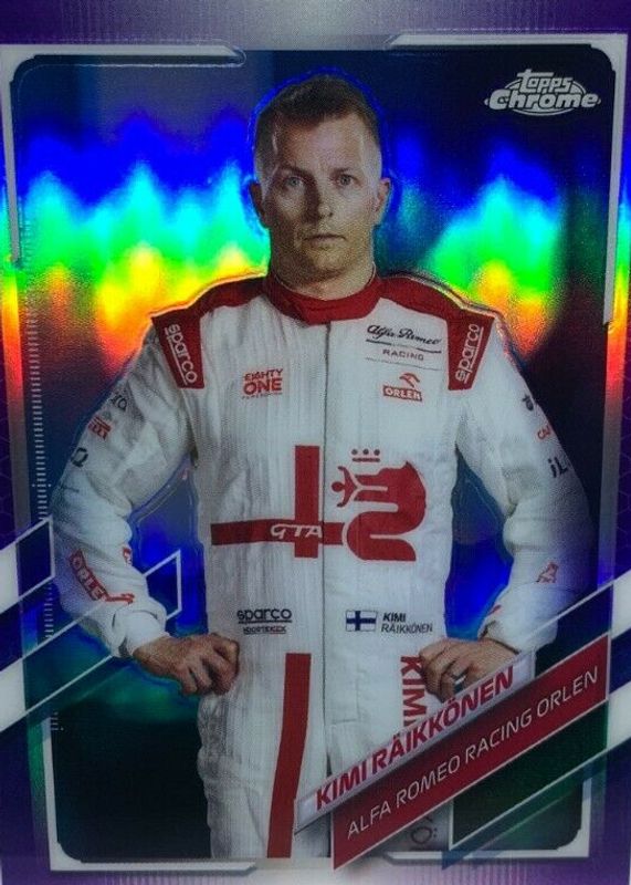 Kimi Raikkonen 2021 Topps Chrome Formula 1 #15 Purple Refractor /399 PSA 10