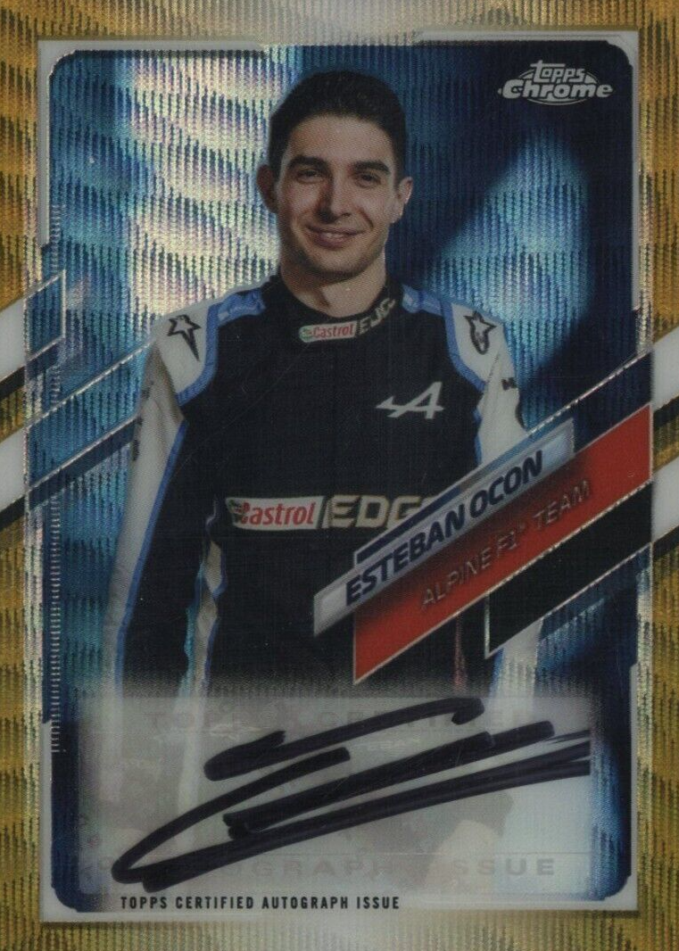 2020 Topps Chrome F1 Esteban Ocon RC GOLD WAVE AUTO /50