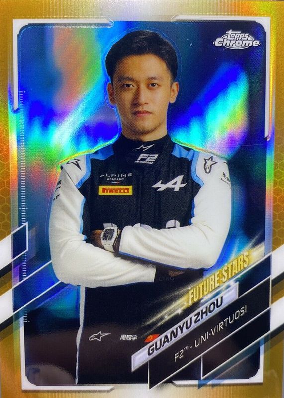 Zhou Guanyu 2021 Topps Chrome Formula 1 #61 Gold Refractor /50 PSA 10