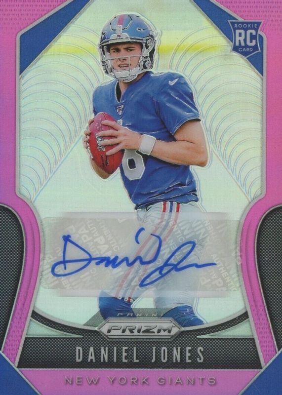 Daniel Jones 2019 Prizm #302 Rookie Autographs - Pink Rookie SGC 10