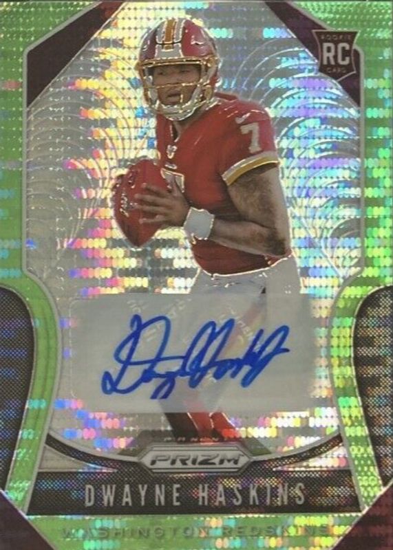 Dwayne Haskins 2019 Prizm #303 Rookie Autographs - Neon Green Pulsar Rookie PSA 10