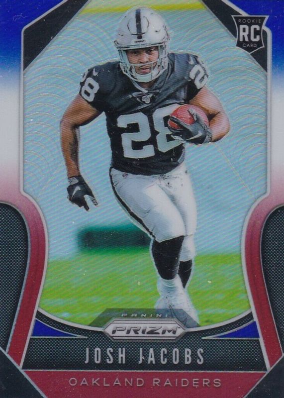 Josh Jacobs 2019 Prizm #323 Red White Blue Rookie SGC 9