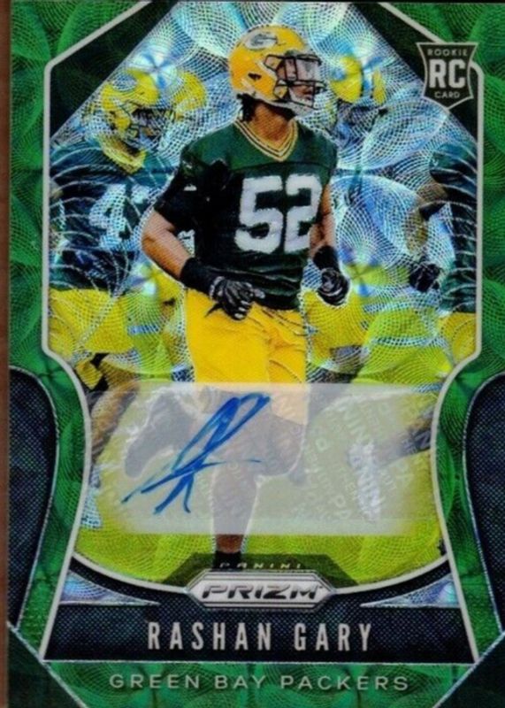 Rashan Gary 2019 Prizm #317 Rookie Autographs - Green Scope /75 Rookie PSA 9