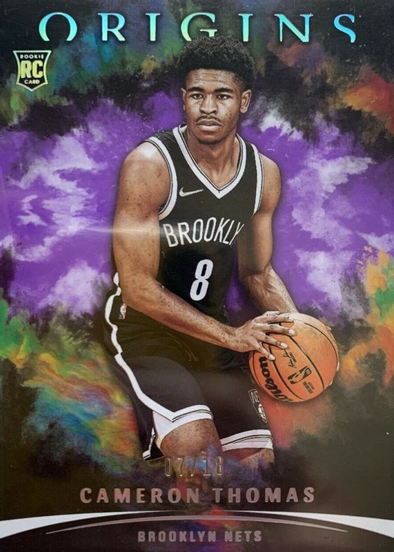 Cam Thomas 2021 Origins #77 FOTL Purple /18 Rookie RAW