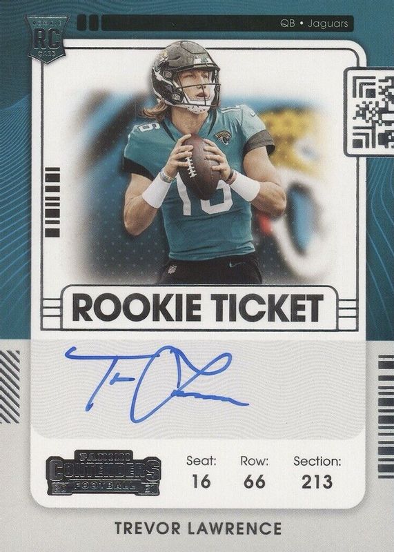 Trevor Lawrence 2021 Contenders #101 Rookie Ticket Auto Rookie BGS 9