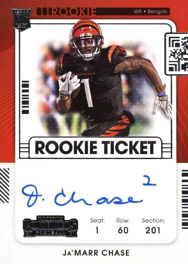 Ja'Marr Chase 2021 Contenders #105 Rookie Ticket Auto