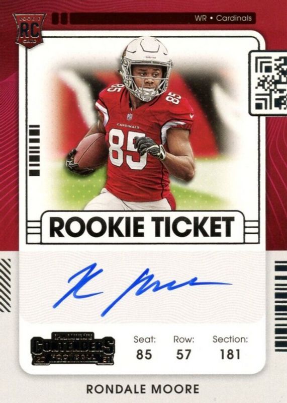 Rondale Moore 2021 Contenders #116 Rookie Ticket Auto Rookie PSA 10