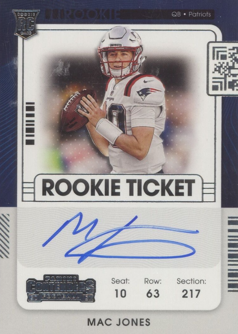 Mac Jones 2021 Contenders #109 Rookie Ticket Auto Variation