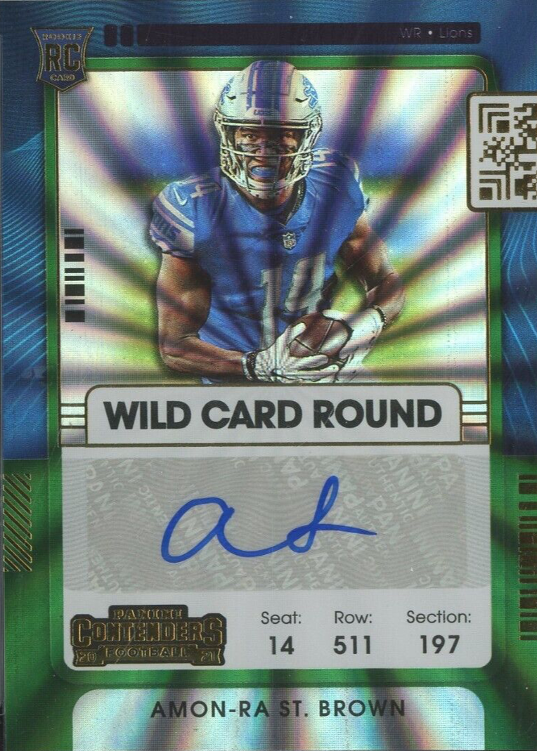 Amon-Ra St. Brown 2021 Contenders #131 Rookie Ticket Auto - Wild