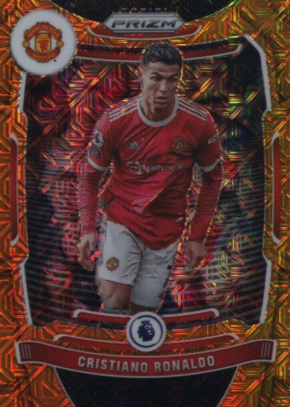 Cristiano Ronaldo 2021 Prizm Premier League #283 Orange Mojo PSA 10