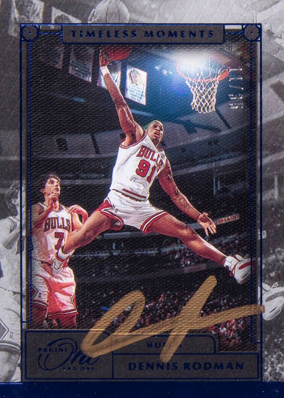 Dennis Rodman 2020 One and One #TML-DRD Timeless Moments Autographs - Blue (/35) PSA 10