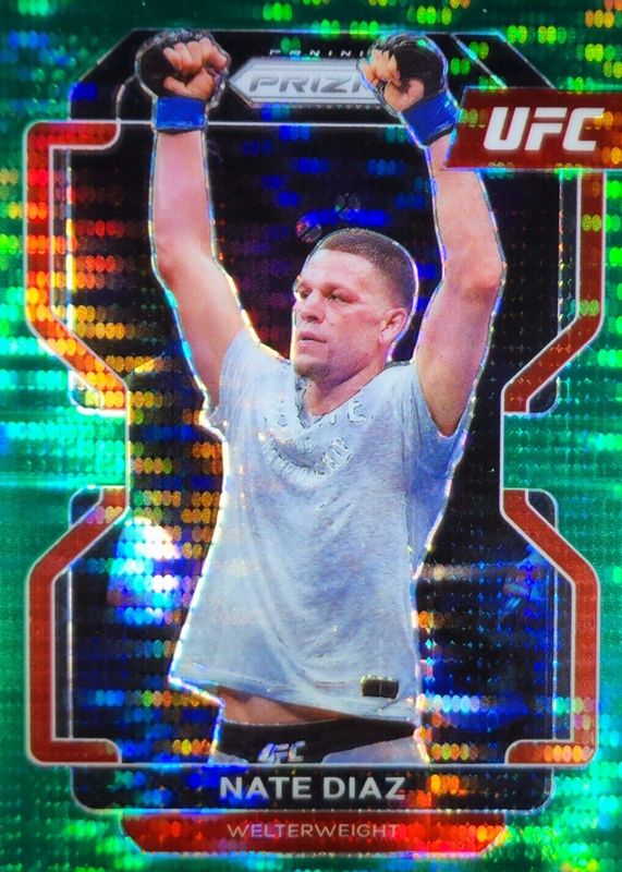 Nate Diaz 2022 Prizm UFC #150 Green Pulsar /25 RAW