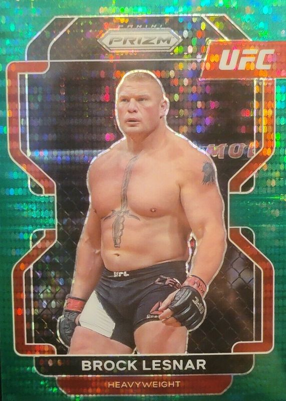 Brock Lesnar 2022 Prizm UFC #159 Green Pulsar /25 RAW