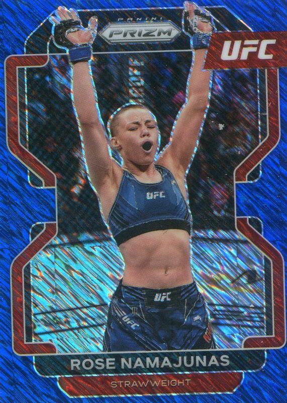 Rose Namajunas 2022 Prizm UFC #142 FOTL Blue Shimmer /7 RAW