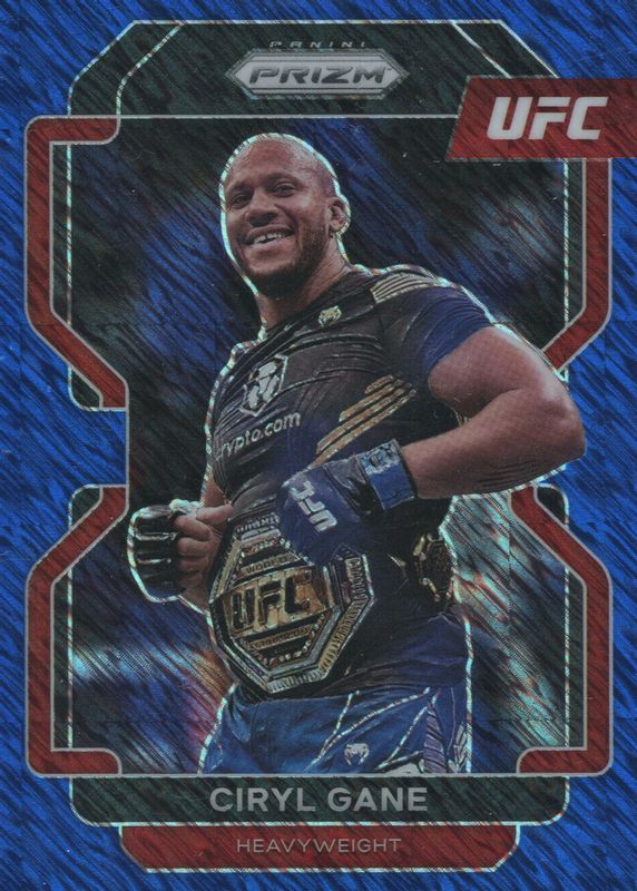 Ciryl Gane 2022 Prizm UFC #101 FOTL Blue Shimmer /7 RAW