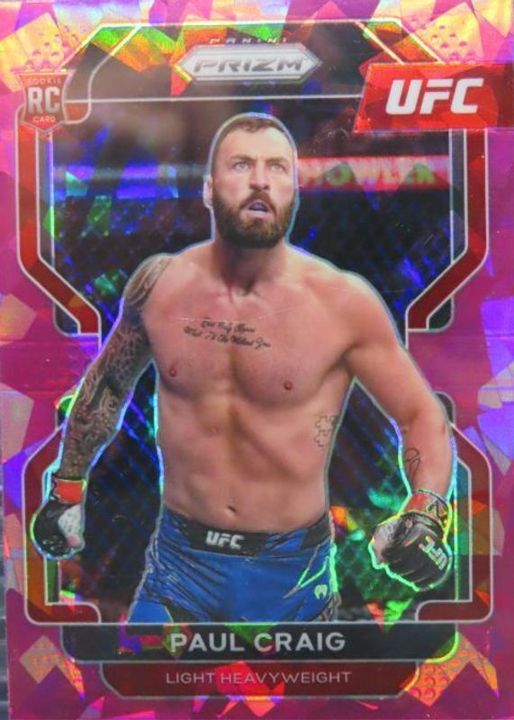 Paul Craig 2022 Prizm UFC #170 Pink Ice Rookie RAW