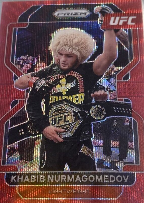 Khabib Nurmagomedov 2022 Prizm UFC #196 Ruby Wave PSA 10