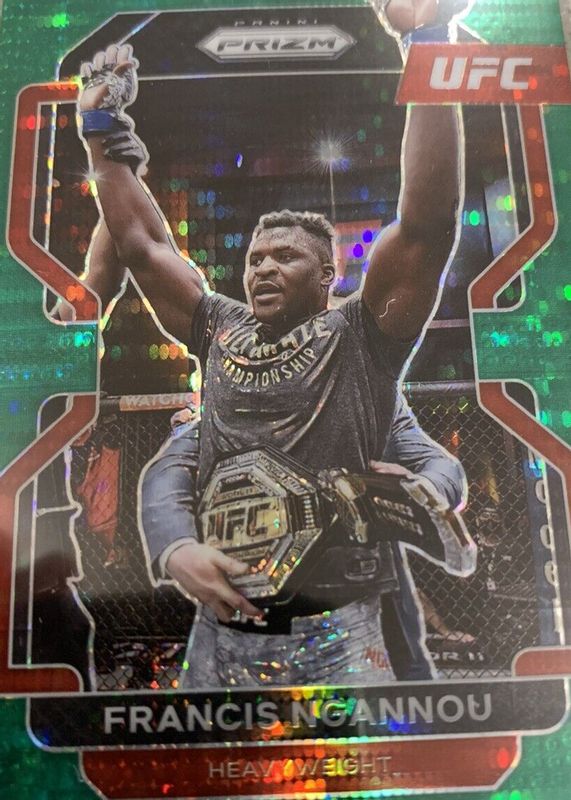 Francis Ngannou 2022 Prizm UFC #153 Green Pulsar /25 RAW