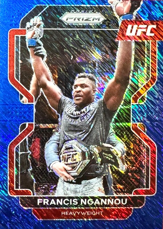 Francis Ngannou 2022 Prizm UFC #153 FOTL Blue Shimmer /7 RAW